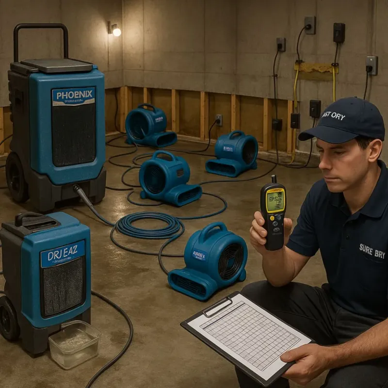 Structural Drying and Dehumidification process in Issaquah, WA